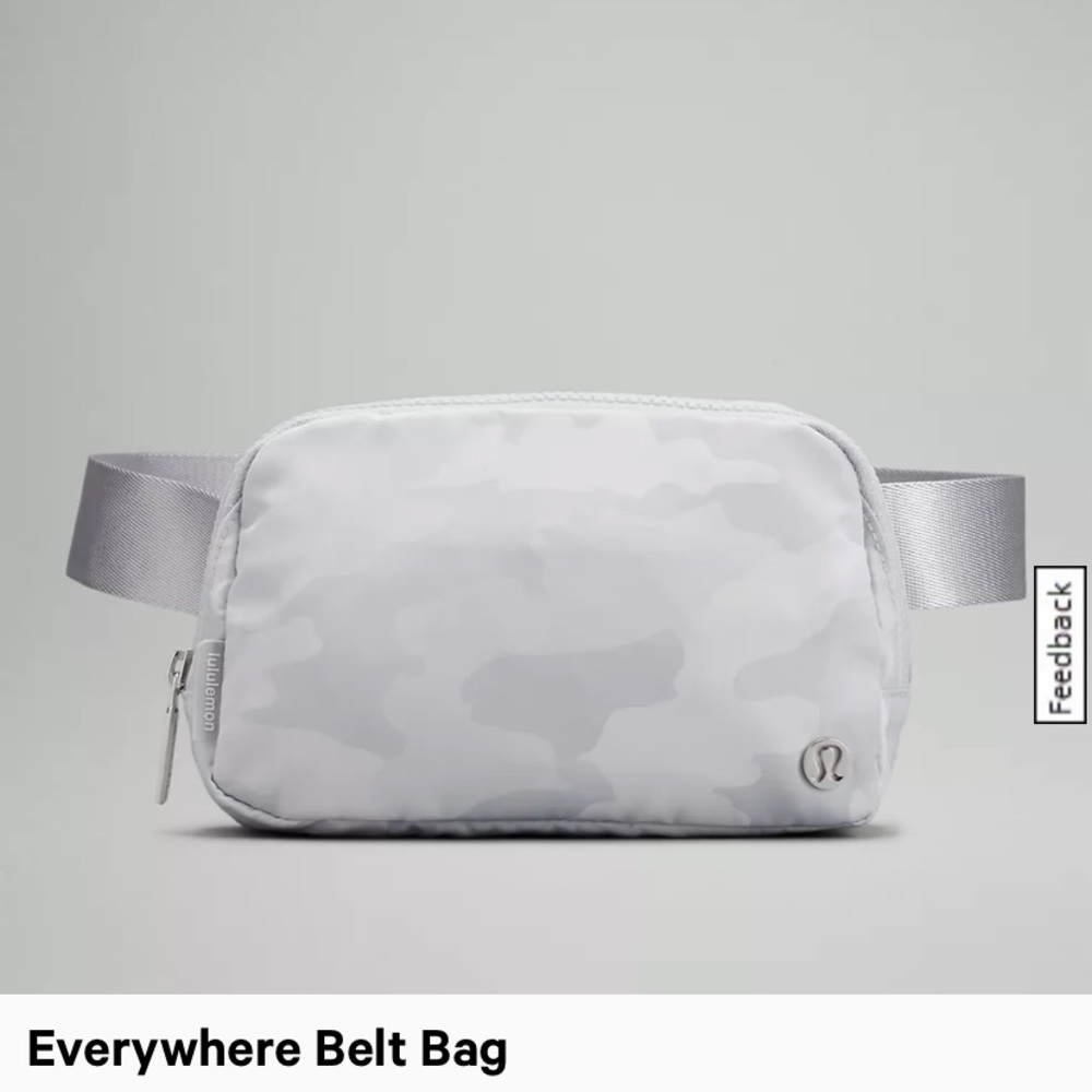 White/gray camo everywhere belt bag